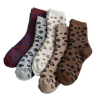 Женские носки, хлопковые, махровые, толстые, зимние, теплые носки, ретро, крутой, Леопардовый принт, хлопковые, с животными, подарок для девочек, забавные, праздничные, зимние, кавайные носки