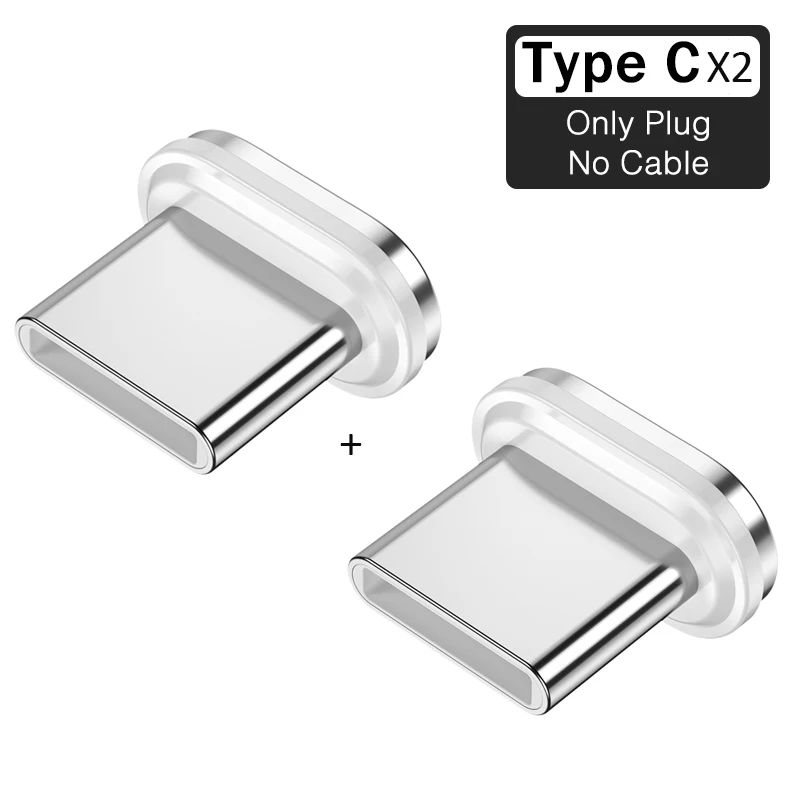 ROCK светодиодный светильник Магнитный зарядный кабель Micro USB кабель для iPhone XR XS Max X магнитное зарядное устройство usb type C зарядный провод шнур 1 м 2 м - Цвет: Type C Plug x 2