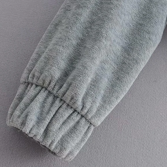 Sweetshirt Jacket Women Vogue Gray Zip-up Sweatshirts Long Sleeve Hoodies Sweatshirts Hooded Coat