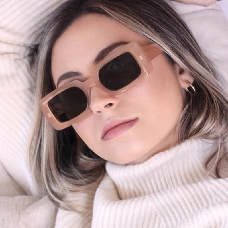 

2021 New Ladies Fashion Small Square Frame Retro Sunglasses Trend Street Shooting Jelly Color Sun Glasses UV400 Zonnebril