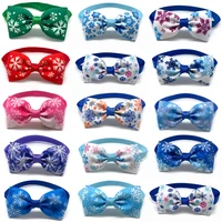 3050pcs winter style pet dog bow ties snowflake pet cat dog bowties neckties pet bow ties grooming products for small puppy dog