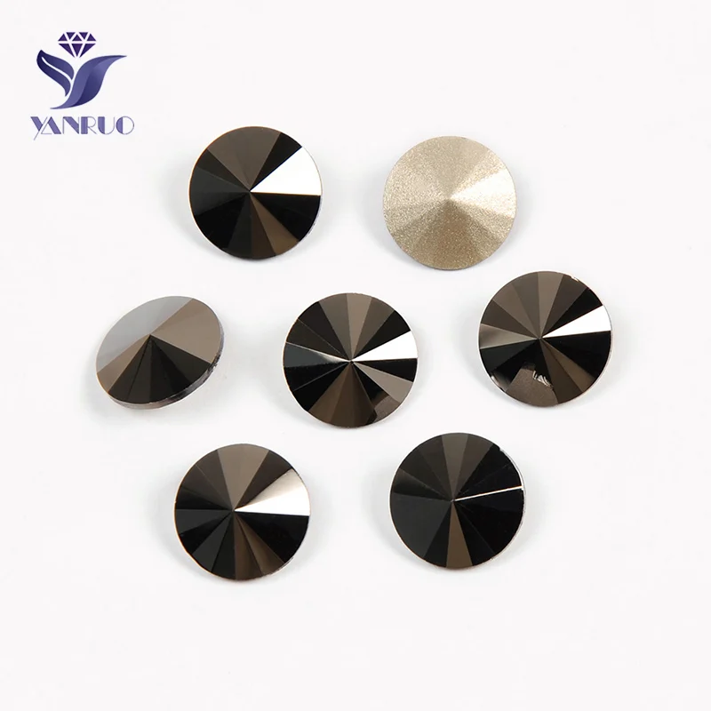 Jet Hematite Yanruo 1122 стакан Rivoli пришить хрустальные бусины элементы оптом золотые стразы с Стразы остроконечной формы для камнями и стразами - Цвет: Jet Hematite