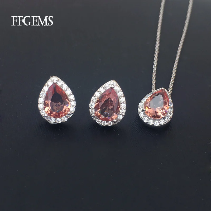 FFGems Zultanite Jewelry Sets 925 Sterling Silver Diaspore Stone Color Change For Women Lady Party Wedding Gift With Chain