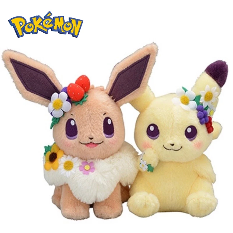 Mu&ntilde;eco de peluche de Pok&eacute;mon Pikachu para ni&ntilde;os, corona de Pascua, Festival de Primavera, Anime, monstruo de bolsillo, regalo, 18cm-0