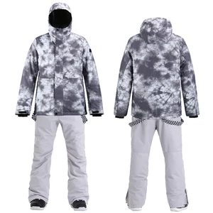 Модный мужской зимний костюм, одежда для сноуборда, водонепроницаемые костюмы, зимние уличные комплекты, лыжная куртка + нагрудники и брюки для женщин