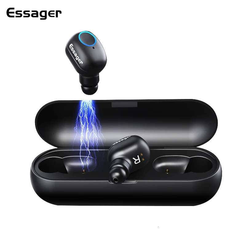 Essager T1 TWS Bluetooth 5,0 наушники мини настоящие Беспроводные наушники с микрофоном Спортивная беспроводная гарнитура для телефона