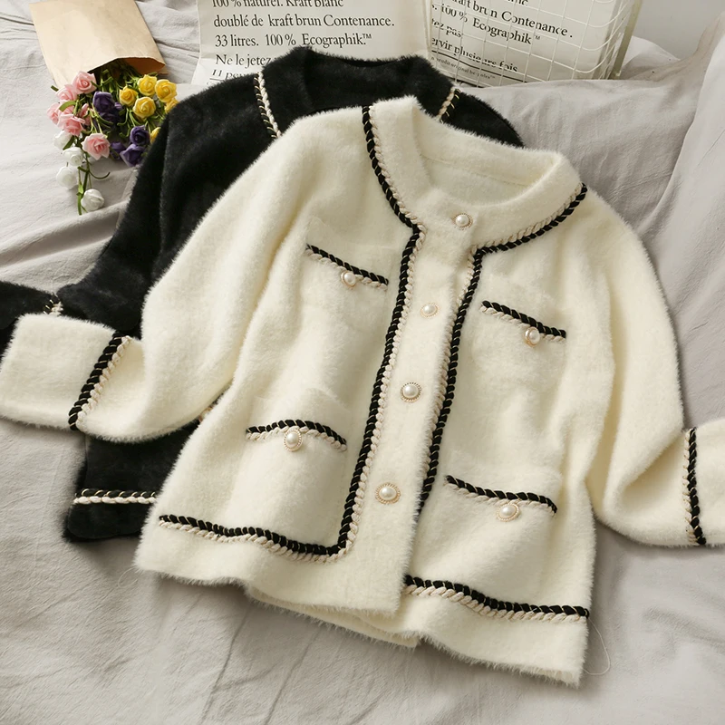 

New Urban Women Knitted Jacket Short Elegant Single-breasted Cardigan Korea Style Office Ladies Urban Loose Outside Knitwear