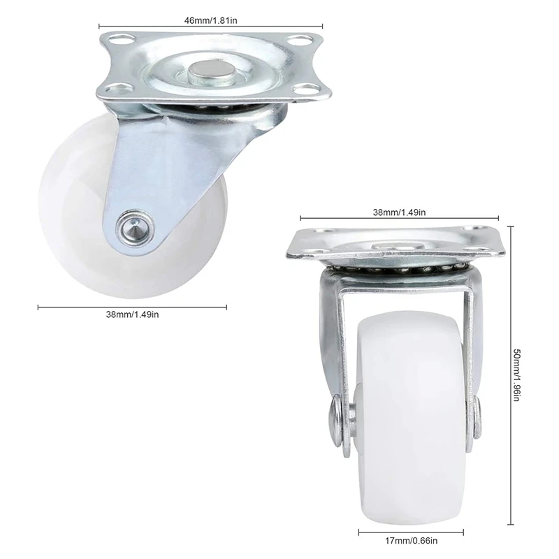 

5PCS Castor Wheels for Furniture Tables Shoe Boxes Furniture Appliances Equipment Wheels, 360 Degree Swivel Castors