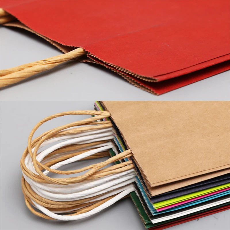 5 шт./лот модные бумажные пакеты маленькие большие подарочные из крафт-бумаги