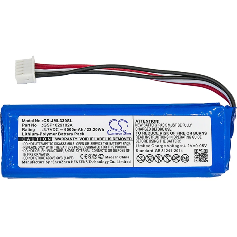 

Аккумулятор Cameron Sino 6000 мАч GSP1029102A для JBL charge 3