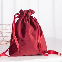 Velvet Drawstring Pouch Storage Bags Cosmetic Hair Dryer Bag Wedding Souvenir Bag Dutch Fleece Bow Tie Travel Bag