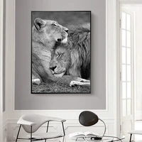 modern africa animal pictures black and white lion family prints canvas paintings wall art posters and posters for room decor