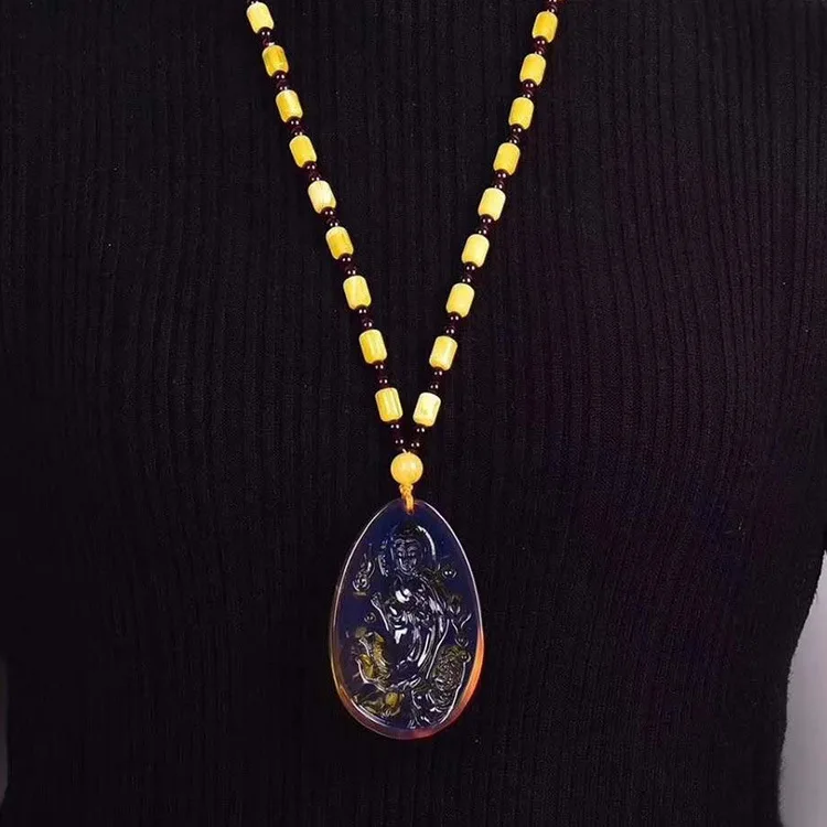 Ручная полировка Dominion Guanyin кулон ожерелье для мужчин и женщин свитер цепь Кулон
