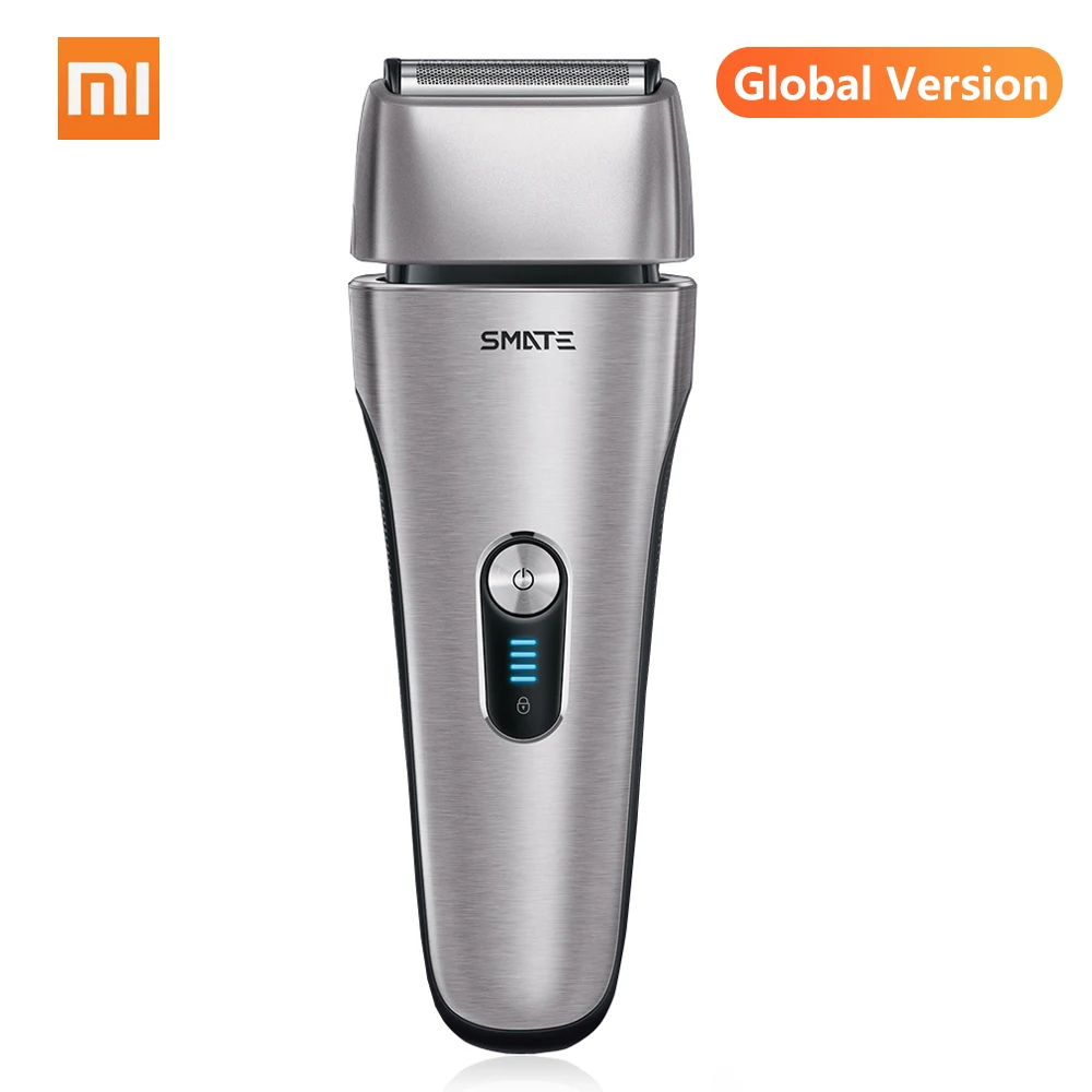 Серебристый Smate Reciprocating Electric Razor For Xiaomi Mijia Men Shaver Four Blade Trimmer Beard Dry and Wet Machine For Shaving Razor - Цвет: Серебристый
