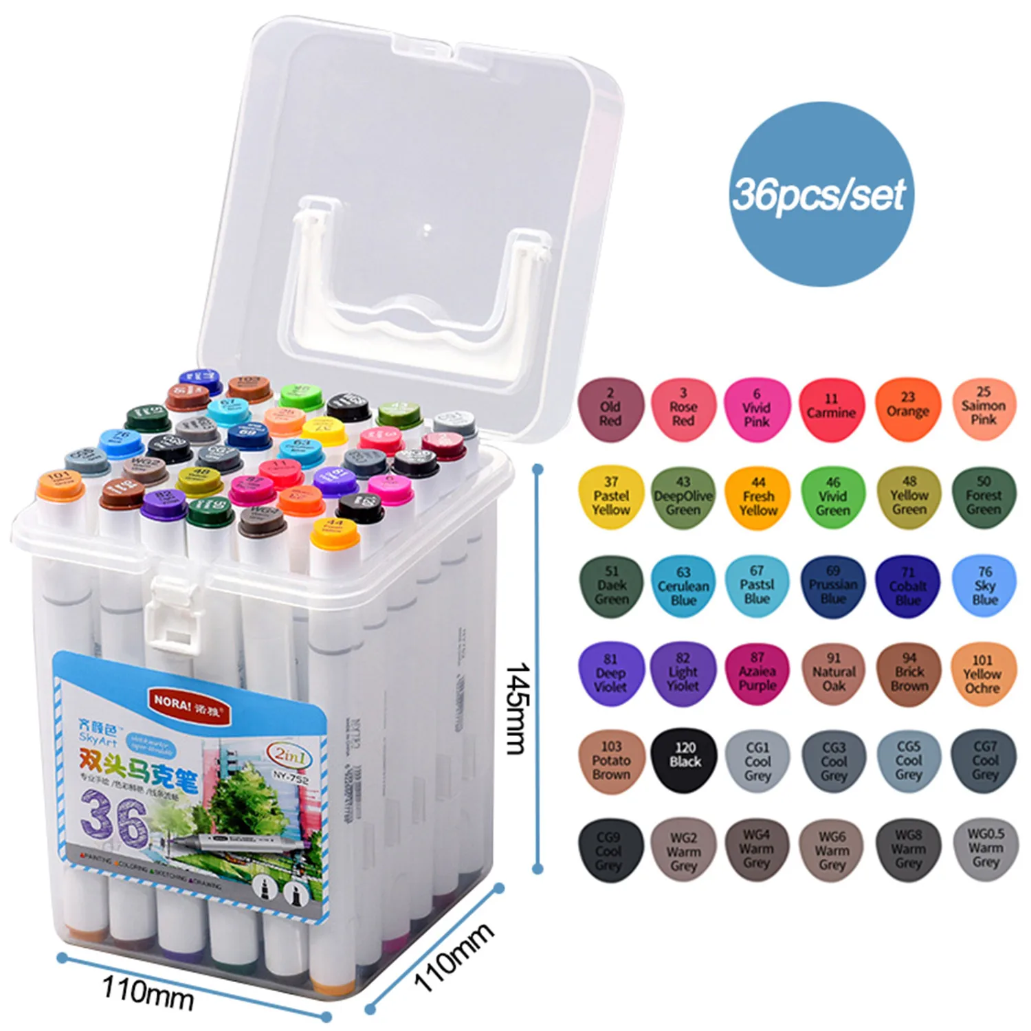 36 шт./компл. набор художественных маркеров с двойной головкой эскиз художника