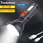 Pocketman High Lumen светодиодный вспышка светильник USB Перезаряжаемые вспышка светильник 500 м дальность фонарь встроенный Батарея Водонепроницаемый ручной светильник