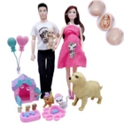 Кукла 11,5 + 5 дюймов на 3 человека, папа, мама, девочка, мальчик, беременная женщина, щенок, игра для питомцев, детская развивающая игрушка