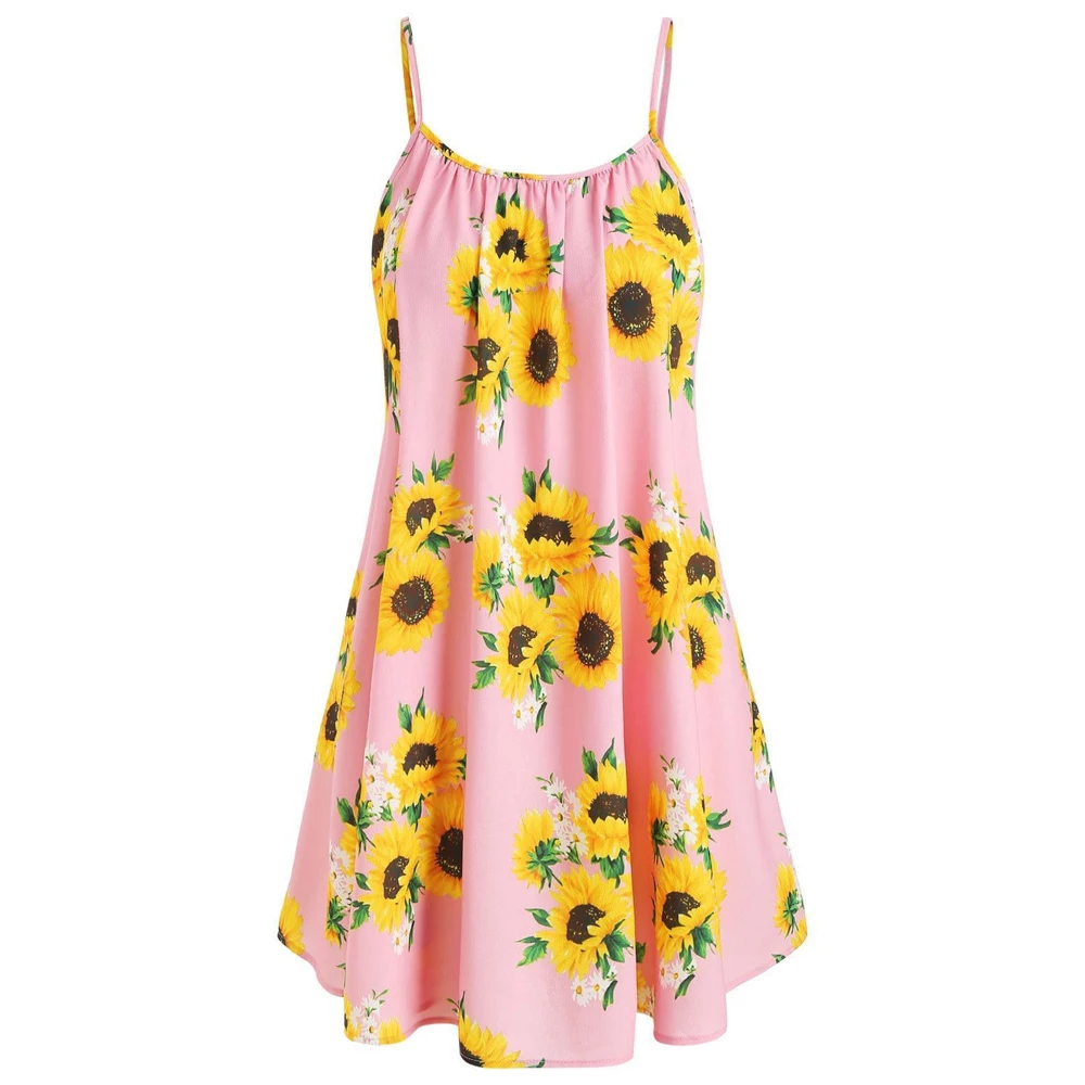 

Women Sunflower Mini Dress Summer Vintage Short Sleeve Plus Size Female Dress Two Piece Suit Bandage Women Party Dress Vestidos