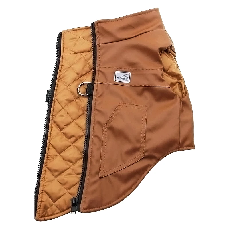 Толстая зимняя куртка для маленьких собак теплая кожаная ветрозащитная и кошек