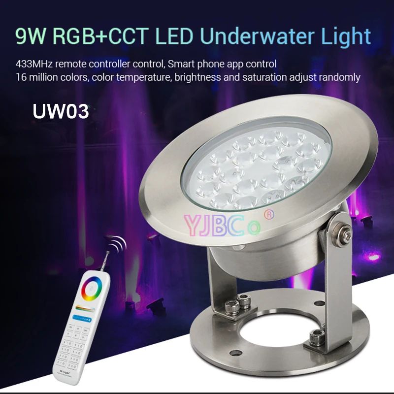 Miboxer 9 Вт RGB + CCT светодиодный подводный светильник AC12V/DC12 24V с регулируемой яркостью