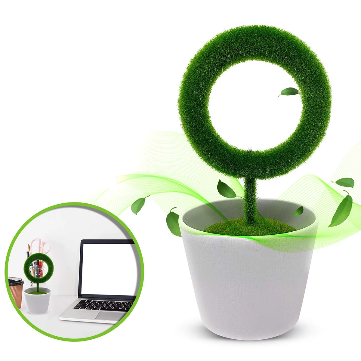 

Desktop Plant Air Purifier Negative Ions Releasing Air Cleaner Ionizer for Home Office Room, Removing Airborne PollutantsDesktop