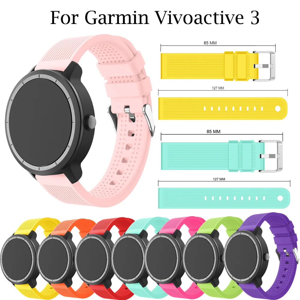 Цветной мягкий силиконовый сменный ремешок для Garmin Vivoactive3 Vivomove HR умный Браслет