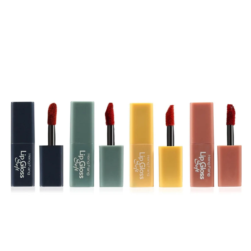 Набор блесков для губ 4/3 шт. бархатный пигментная жидкость водостойкая помада