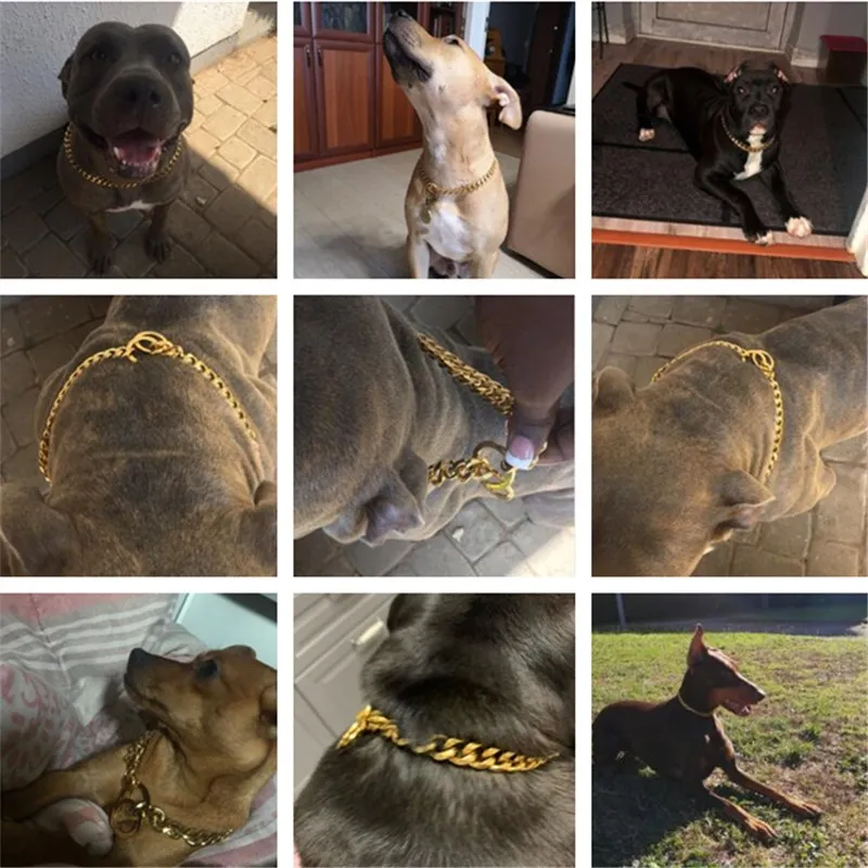Роскошные Металлические тренировочные ошейники для собак больших Питбуль