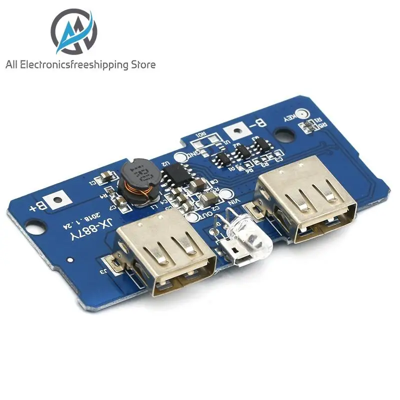 18650 Двойной Micro USB 3 7 в до 5 В 2A повышающий Мобильный Внешний аккумулятор DIY зарядное