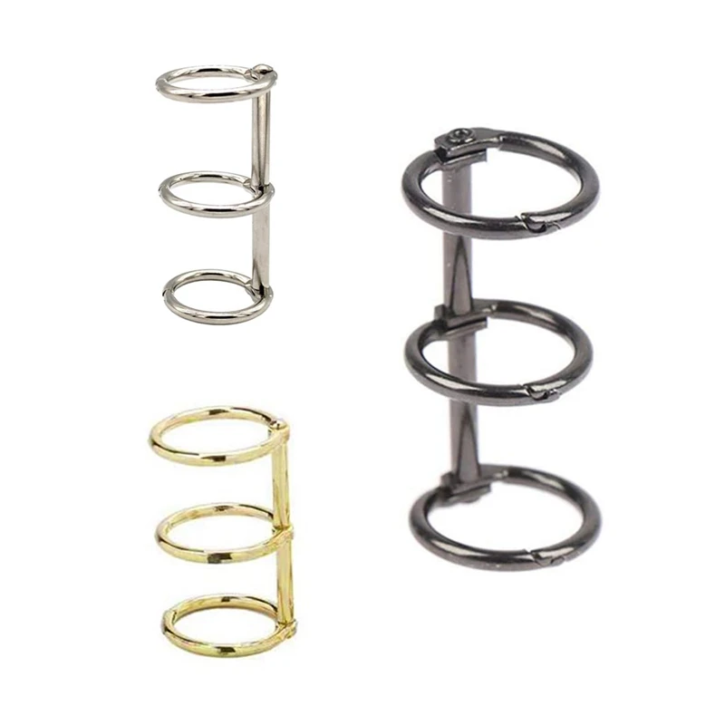 

12 Pcs 3 Ring Book Rings Leaf Binders Office Book Rings Snap Split Hinged 20mm Inner Diameter Book Ring