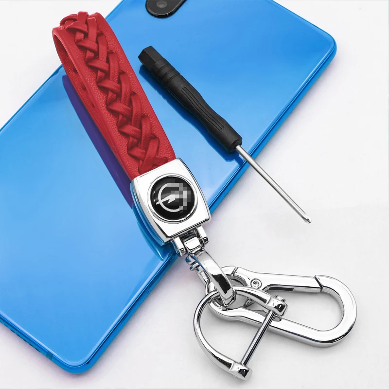 

Car accessories business fashion keychain red leather key ring suitable for OPEL- Corsa e Ampera Astra Insignia Combo Zafira