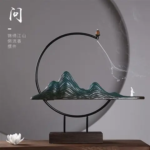 Zen керамический обратный поток курильница для благовоний водопад дымовая скала