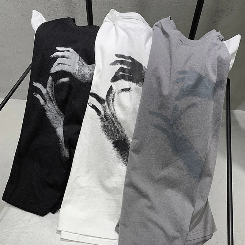 Футболка мужская с длинным рукавом брендовый тренд в японском стиле Свободный