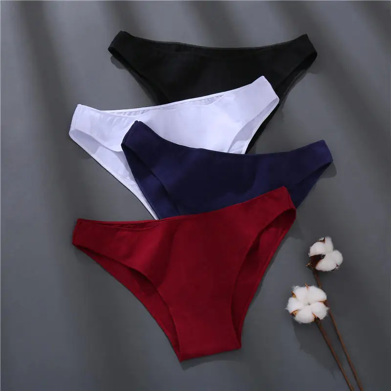 

3Pcs Seamless Ventilation Cotton Briefs for Women Lady Low Waist Underpants Female Solid Color Knickers M-2XL Intimates Lingerie