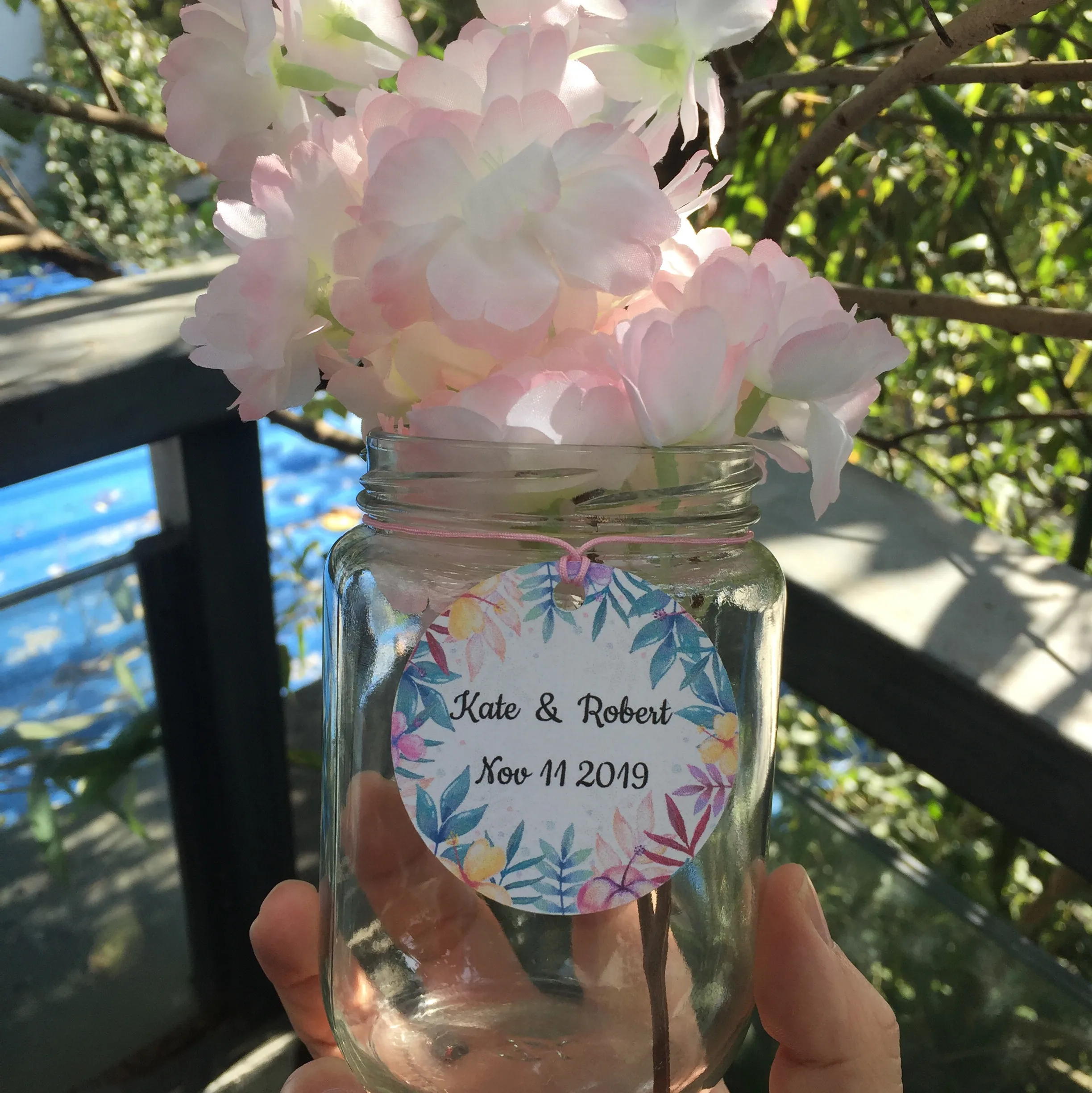 

100 pieces custom round wedding tags personalized wedding labels