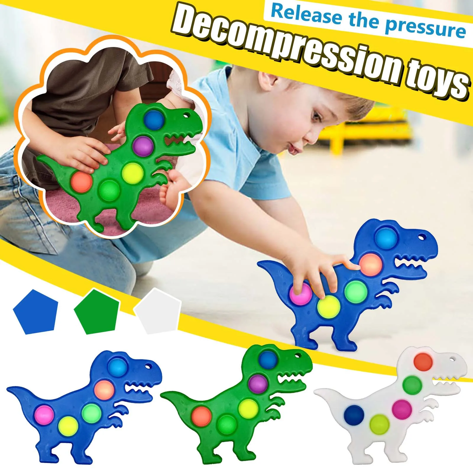 

New Montessori Antistress Fidget Toys Dinosaur Simple Dimple Toy Pressure Reliever Board Controller Educational Toys