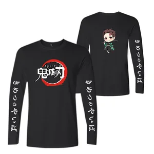 Футболка МужскаяЖенская с длинным рукавом, хлопковая рубашка с принтом клинок из демонов, одежда для мужчин и женщин