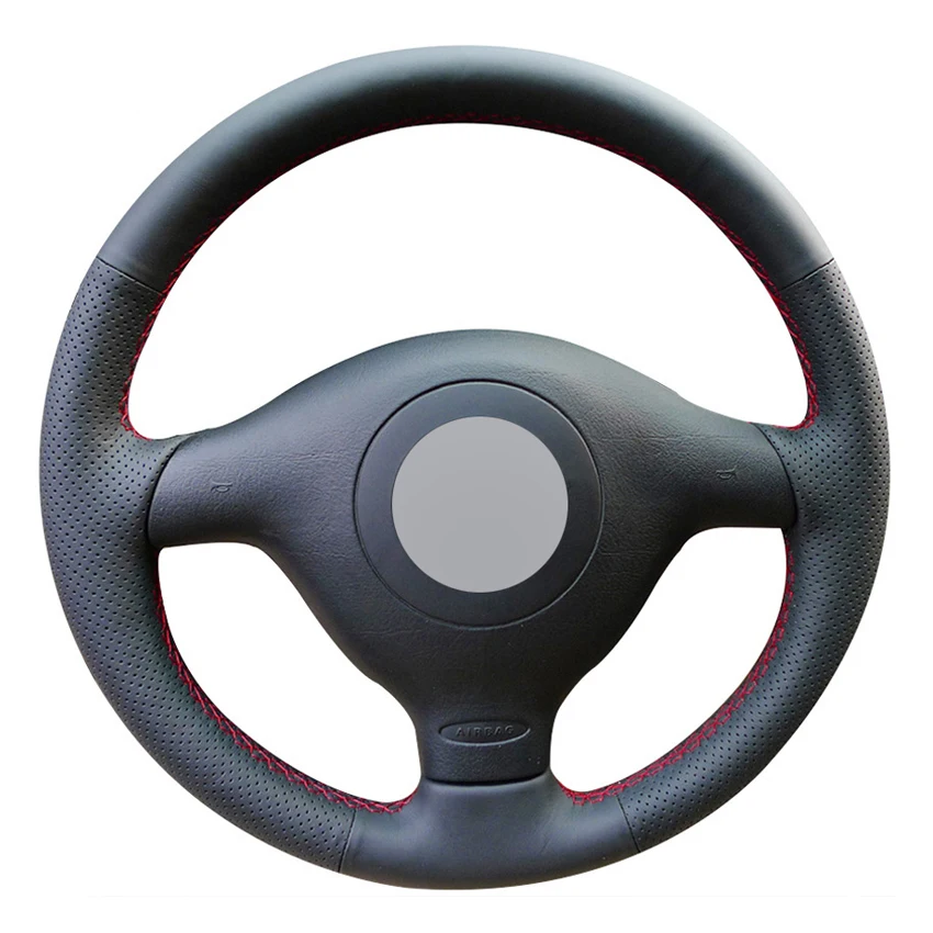 Черный ПУ Искусственная кожа Чехол рулевого колеса автомобиля для Volkswagen VW Golf 4 (MK4)