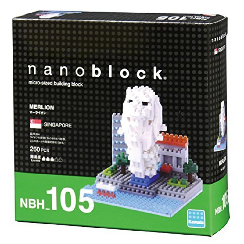 Мини площадки Nanoblock для просмотра серий Kawada Merlion Singapore NBH 105 новинка|Блочные