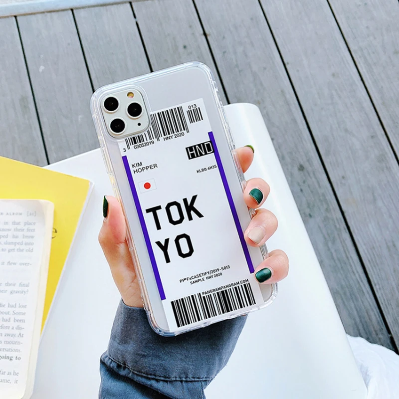 INS милый модный штрих-код этикетка чехол для телефона iphone 11 Pro Max XS прозрачный