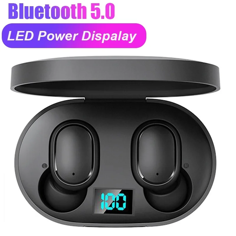 Беспроводные наушники E6S TWS Bluetooth 5 0 со светодиодным дисплеем спортивная