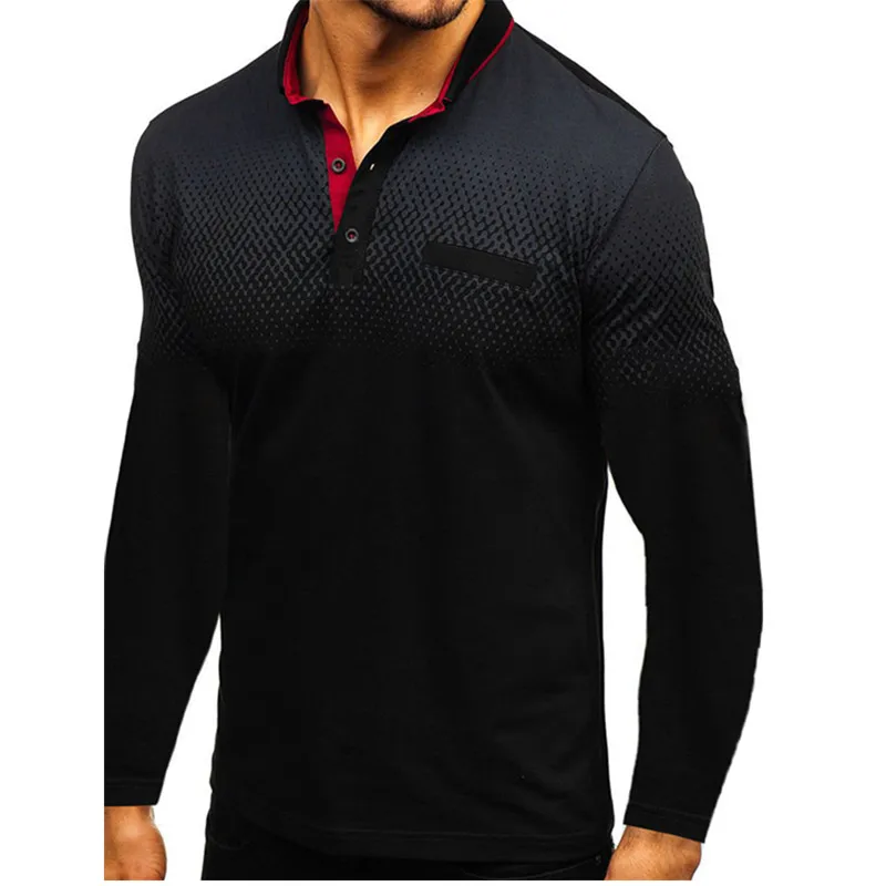 Новинка осени 2019 модная футболка поло для мужчин хлопковая Повседневная рубашка