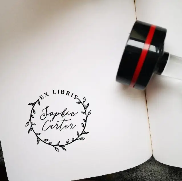 Изготовленный На Заказ Экслибрис штамп подарок настраиваемым именем