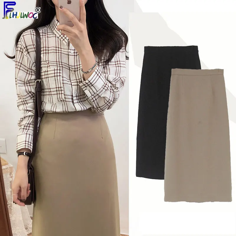 Зимние Бархатные юбки женские модные дизайнерские длинные в Корейском стиле для