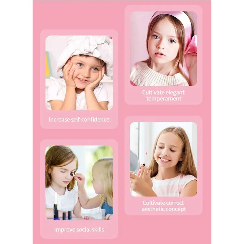 

Girls Princess Pretend Play Makeup Cosmetics Kit Eye Shadow Blush Safe Non-toxic Kids Beauty Toy Children Gift