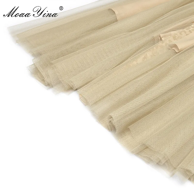 MoaaYina модное дизайнерское платье весеннее женское с длинным рукавом однобортное