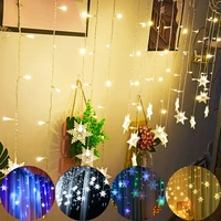 christmas decoration ornaments led holiday snowflake string light plug powered 5m droop 0 4 0 6m for home bedroom new year decor