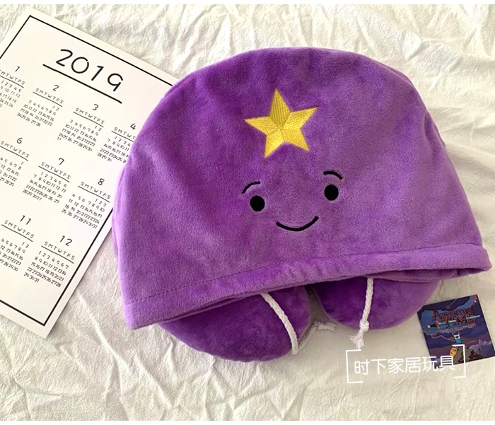 Candice Guo Милый плюшевый игрушечный приключенческий подушка в форме буквы U с капюшоном с героями Финном и Джейком, мягкая наполненная шейная подушка, подарок на день рождения или Рождество 1 шт.