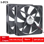 Чехол для ПК с бесщеточным вентилятором Gdstime, 14 см, 140 мм x 25 мм, охлаждающий вентилятор для компьютера, 24 В постоянного тока, 2 контакта, 1400 обмин, 14025s