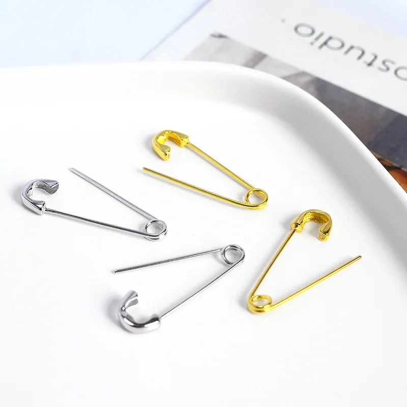 Шпильки скрепки Стад Серьги 925 пробы серебро Для женщин минималистский Тонкий в